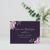 Romantische Wasserfarben Lila Peony Wedding Vielen Postkarte (Stehend Vorderseite)