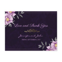 Romantische Wasserfarben Lila Peony Wedding Vielen