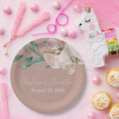 Romantische Wasserfarben Orchideen am Dusty Blush Pappteller (Party)