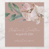Romantische Wasserfarben Orchideen am Dusty Blush Weinetikett (Einzelnes Label)