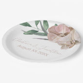 Romantische Wasserfarben Pappteller (Schrägansicht)