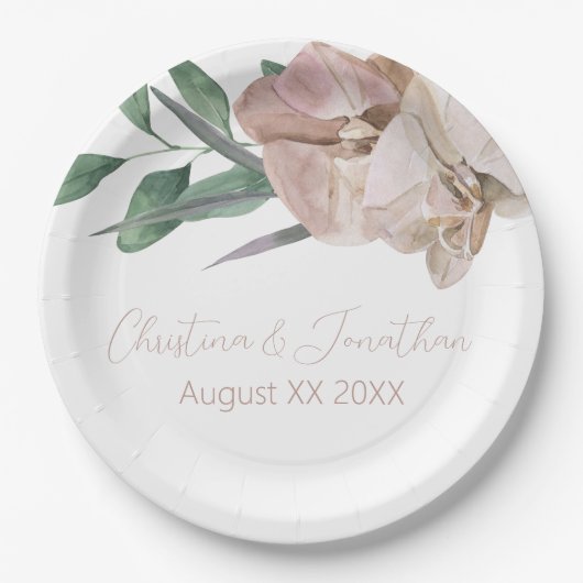 Romantische Wasserfarben Pappteller (Vorderseite)