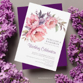 Romantische Wasserfarben Rosa Peony Einladung