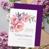 Romantische Wasserfarben Rosa Peony Einladung