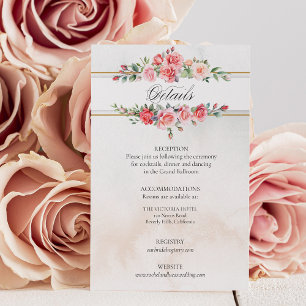 Romantische Wasserfarben Rosen und Kalligraphie Begleitkarte