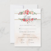 Romantische Wasserfarben Rosen und Kalligraphie RSVP Karte (Vorderseite)