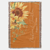 Romantische Wasserfarben Sonnenblumen auf Burnt Or Decke (Vorderseite Vertikal)