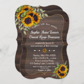 Romantische Wasserfarben Sonnenblumen Hochzeit Hol Einladung (Vorne/Hinten)