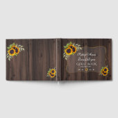 Romantische Wasserfarben Sonnenblumen Hochzeit Hol Gästebuch (Voll)