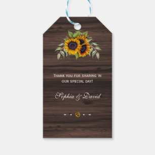 Romantische Wasserfarben Sonnenblumen Hochzeit Hol Geschenkanhänger