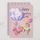 Romantische Wasserfarben - Valentine Liebe Fohlen Einladung (Vorne/Hinten)