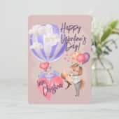 Romantische Wasserfarben - Valentine Liebe Fohlen Einladung (Stehend Vorderseite)