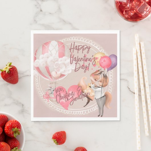 Romantische Wasserfarben - Valentine Liebe Fohlen Serviette (Beispiel)