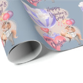 Romantische Wasserfarben - Valentine Liebe Fossil Geschenkpapier (Rolleneckpunkt)