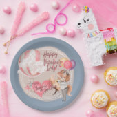 Romantische Wasserfarben - Valentine Liebe Fossil Pappteller (Party)