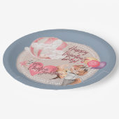Romantische Wasserfarben - Valentine Liebe Fossil Pappteller (Schrägansicht)