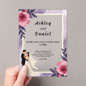 Romantische Wasserfarbenblütenhochzeit Acryleinladungen (Insitu (Handheld))