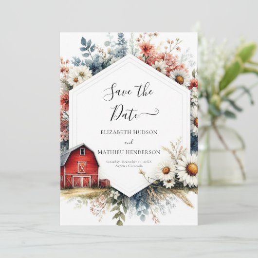 Romantische Wasserfarbenfreunde Hochzeit Save The Date (Stehend Vorderseite)