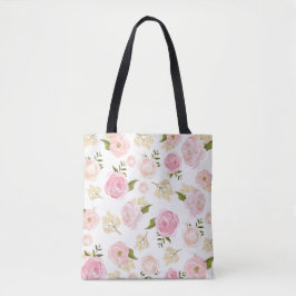Romantische Wasserfarbenfrohe Peonings Blumenmuste Tasche