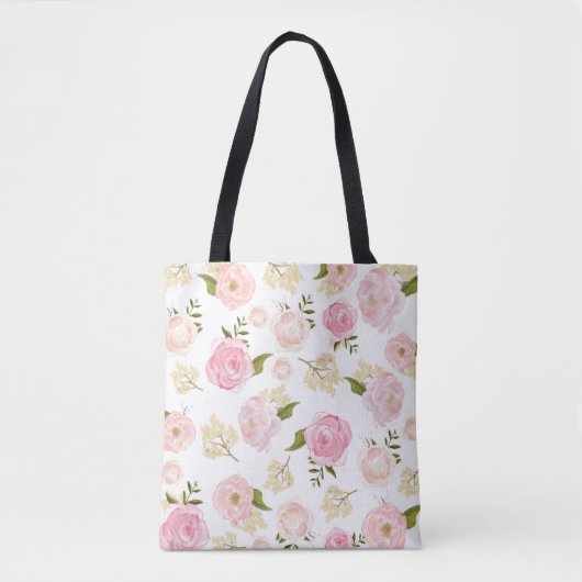 Romantische Wasserfarbenfrohe Peonings Blumenmuste Tasche (Vorderseite)