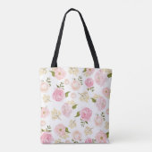 Romantische Wasserfarbenfrohe Peonings Blumenmuste Tasche (Rückseite)