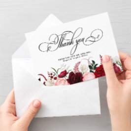 Romantische Wasserfarbenhochzeit Dankeskarte