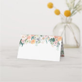 Romantische Wasserfarbenhochzeit geklappte Platzka Platzkarte (Rückseite)