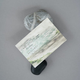 Romantische Wasserfarbenlandschaft 3 Fotos Hochzei Einladung