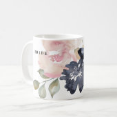Romantische Wasserfarbennacht Florals Wedding Brid Kaffeetasse (Vorderseite Links)