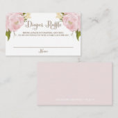 Romantische Wasserfarbenpink-Peonies Windelwölfe Begleitkarte (Vorne/Hinten)