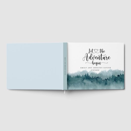 Romantische Wasserfarbenwälder Gästebuch (Voll)
