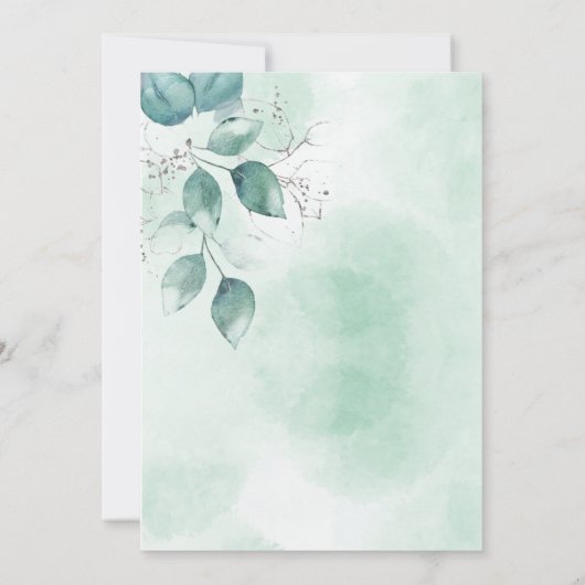 Romantische Wasserfarbschrift Save The Date (Rückseite)