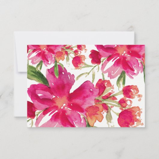 Romantische Watercol Floral Wedding RSVP Cards (Rückseite)