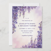 Romantische Watercolor Wisteria Lila Garteni Einladung (Vorderseite)