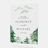 Romantische Watercolor Woodland Wedding Willkommen Acrylschild (Winkel)