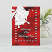 ROMANTISCHE WEDERERNEUERUNG VON STIMMEN - HERZEN EINLADUNG (Stehend Vorderseite)