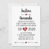 ROMANTISCHE WEDING INVITATION CARD EINLADUNG (Vorderseite)