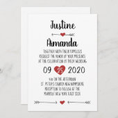 ROMANTISCHE WEDING INVITATION CARD EINLADUNG (Vorne/Hinten)