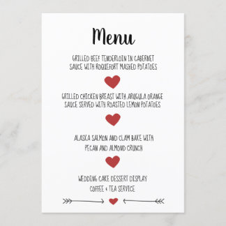 ROMANTISCHE WEDING MENU CARD MENÜKARTE