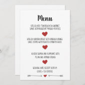 ROMANTISCHE WEDING MENU CARD MENÜKARTE (Vorne/Hinten)