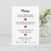 ROMANTISCHE WEDING MENU CARD MENÜKARTE (Stehend Vorderseite)