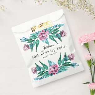 Romantische Weibchenblüte 40. Geburtstag Geschenktütchen