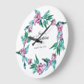 Romantische Weibchenblüte 40. Geburtstag Große Wanduhr (Winkel)