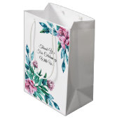 Romantische Weibchenblüte 40. Geburtstag Mittlere Geschenktüte (Rückseite Schrägansicht)