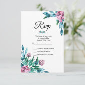 Romantische Weibchenblüte 40. Geburtstag RSVP Karte (Stehend Vorderseite)