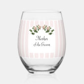 Romantische weich rosa Mutter der Groomehe Weinglas Ohne Stiel (Vorderseite)