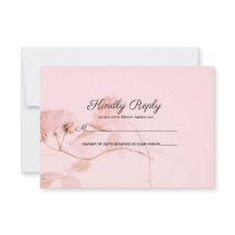 Romantische weich rosa Rosenknospe Wedding RSVP