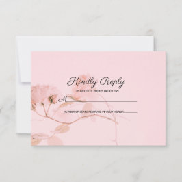 Romantische weich rosa Rosenknospe Wedding RSVP Karte