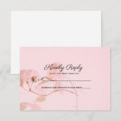 Romantische weich rosa Rosenknospe Wedding RSVP Karte (Vorne/Hinten)