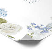 Romantische weiche blaue Blumenlattenkarte Poster (Ecke)